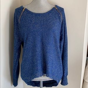 Blue zip sweater